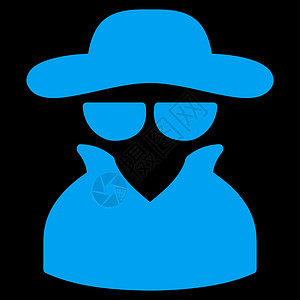 侦探图标Spey 图标调查黑色安全服务手表蓝色犯罪间谍男人保镖背景