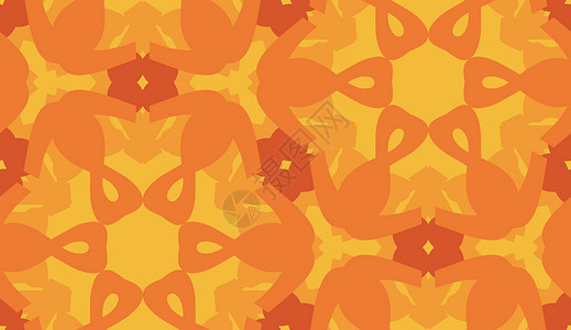 橙色六边形插图万花筒橙子墙纸包装背景图片