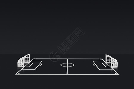 表 顶级足球足球和白塑料球沥青门柱水平类型足球场概念球门桌面空间背景图片