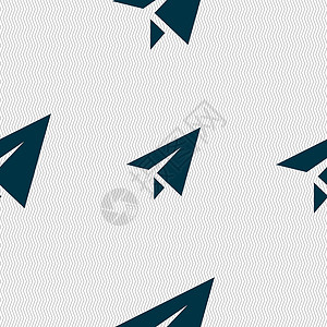 纸飞机图标标志 具有几何纹理的无缝模式 韦克托床单航班商业天空运输插图飞艇航空玩具旅行背景图片