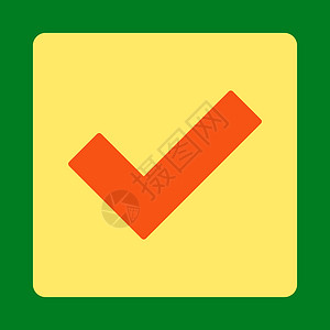 接受图标橙色标记正方形投票成功黄色按钮字形表决验证背景图片