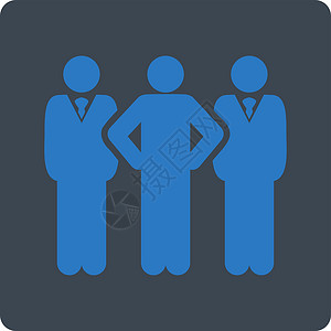 团队图标社交客户职员圆形社区人群成员字形简介蓝色背景图片