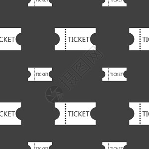 简单标签图标图标符号 灰色背景上的无缝模式 矢量插图星星剧院艺术棕色标签优惠券节日电影娱乐设计图片