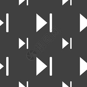 下一个音轨图标符号 在灰色背景上的无缝模式 矢量视频网络按钮倒带插图玩家音乐背景图片