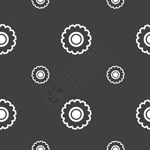 COghal 图标符号 灰色背景上的无缝模式 矢量机器引擎技术齿轮力学力量车轮合作运动工程背景图片
