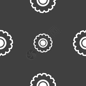 COghal 图标符号 灰色背景上的无缝模式 矢量机械齿轮机器车轮工作合作进步工业技术引擎背景图片