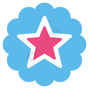 粉色蓝色星星来自竞争和成功双彩双色图标集的奖品图标标签徽章评分文凭证书速度勋章贴纸书签金子背景