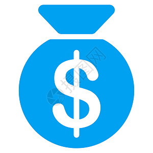 商业集的货币袋图标银行业投资平衡钱袋子首都蓝色资金银行收益订金背景图片