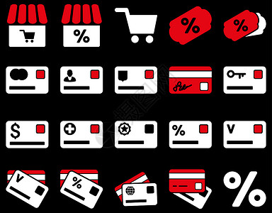 购物和银行卡图标降价优惠券电子商务金融销售量命令贸易字形储蓄购物车图片