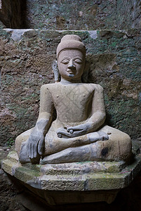 佛朗明哥缅甸Mrauk U的佛像雕塑雕像石头旅游宗教宝塔艺术寺庙背景