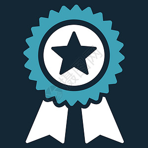 深蓝色丝带标签来自竞争和成功双彩双色图标集的保证图标海豹星星印章报酬保修庆典文凭金子勋章邮票插画