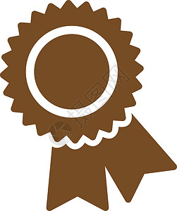 来自竞争与成功双色图标集的认证图标印章棕色优胜者文凭领导者质量投票海豹保修单丝带背景图片