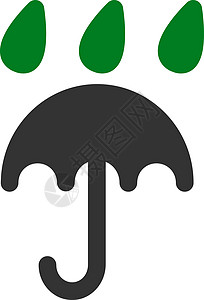商业双彩系列的雨保护图标雷雨保险安全灰色阳伞气象气候风暴字形天气背景图片