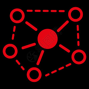 分子链接图标社会圆圈五角星配置营销红色化学公司节点团队背景图片