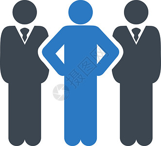 团队图标成员家庭字形人群客户男人经理矢量网络蓝色背景图片