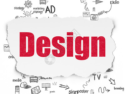 撕纸背景上的广告概念设计公关战略绘画创造力图表流程图品牌网络报纸宣传背景图片