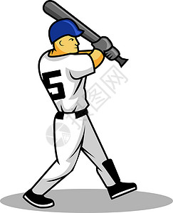 棒球运动员球棒职业肌肉运动力量插图褐色健身帽子垒球背景图片