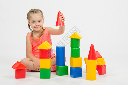 四年4岁小孩玩玩乐玩砖块游戏骰子技巧乐趣玩具意义发动机孩子建筑童年金字塔背景