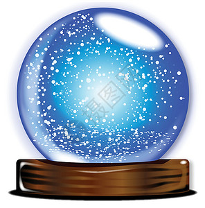 玻璃环球灰风暴魔法艺术品地球运气插图下雪蓝色现象圆形艺术背景图片