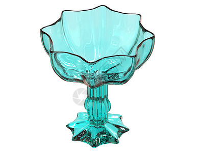 蓝色冰淇淋碗3d制成玻璃材料庆典装饰风格工作室花瓶背景图片