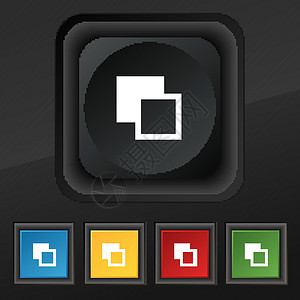 活动颜色工具栏图标符号 在用于设计设计的黑色纹理上设置五个彩色 时髦的按钮 矢量插图调色板框架交换背景图片
