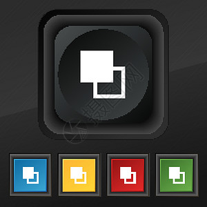 活动颜色工具栏图标符号 在用于设计设计的黑色纹理上设置五个彩色 时髦的按钮 矢量交换框架插图调色板背景图片
