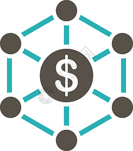 方案图标 来自支付控制公司银行业字形节点硬币链接图表界面背景图片