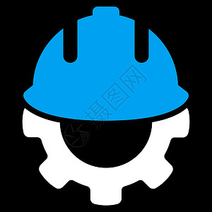 工人头盔开发图标齿轮建造背景建筑师安全工程师进步黑色机器技术设计图片