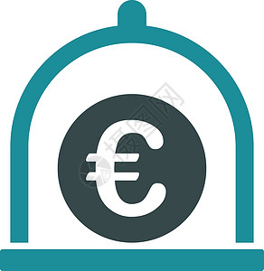 硬币储物柜欧元标准图标现金安全货币档案存钱罐保护金库圆顶资本储物柜设计图片