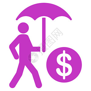 金融保险图标现金经济紫色阳伞资金商务安全商业财富货币背景图片