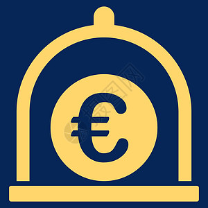 拟物图标来自的欧元标准图标硬币储蓄基金防腐剂银行保管箱字形货币投资资本设计图片