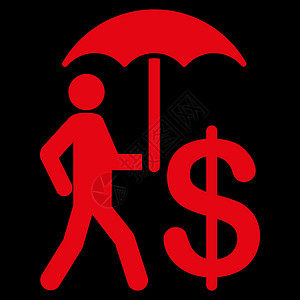 来自的保险图标硬币经济商务财富金融人士阳伞现金安全资金背景图片