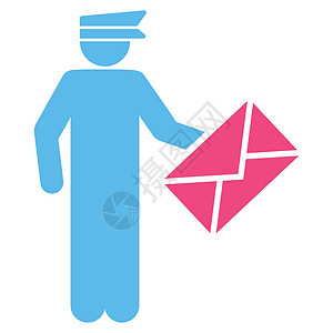 邮寄图标Postman 图标信封邮件服务邮差司机男人邮政邮箱信使纸盒背景