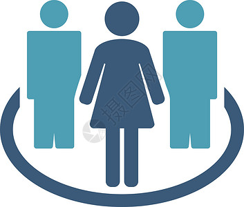 社会图标蓝色客户字形男人圆圈会议建设社交人群朋友们背景图片