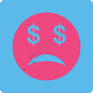 纽麦图标破产斯麦笑图标投资表情预算按钮蓝色金融微笑失败储蓄压力设计图片