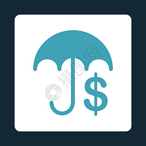 商业扣盘超过彩色集成的金融护理图标蓝色按钮圆形正方形字形货币阳伞气象气候背景背景图片