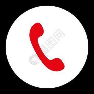 电话固定红白双色圆环按钮黑色白色电讯戒指热线图标背景扬声器字形讲话背景图片