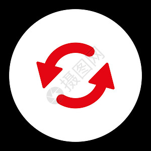 刷新 Ccw 平面红白双色圆环按钮白色黑色逆时针回滚同步旋转交换字形导航背景背景图片