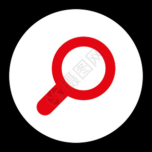 查看平面红白双色圆环按钮勘探图标审计白色探索字形定位研究测试手表背景图片