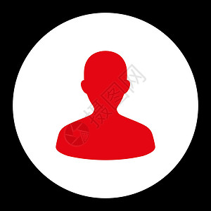 用户平整红白双色圆环按钮数字字形图标帐户成人绅士身体顾客男性男人背景图片