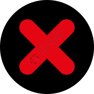 取消平板强化红色和黑颜色圆环按钮橡皮字形危险背景图片