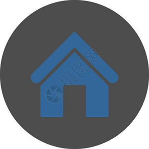 家庭平板钴和灰色圆环按钮家园办公室机构住宅房地产建造建筑学出生地大厦字形设计图片