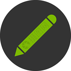 绿色和灰色生态圆环按键编辑铅笔记事本签名字形图标背景图片