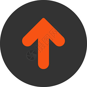 向上平平的橙色和灰色箭头圆环按钮图标导航运动指针字形生长光标背景图片