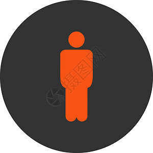 平平橙色和灰色圆环按钮反射男人成人丈夫客户用户员工成员帐户性格背景图片