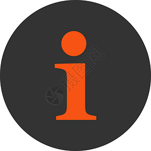 Info 平面橙色和灰色圆环按钮问题字形字母暗示问号服务台帮助图标背景图片