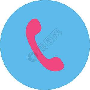 粉色和蓝色平板电话圆环按钮讲话图标拨号电话号码戒指字形热线扬声器电讯背景图片