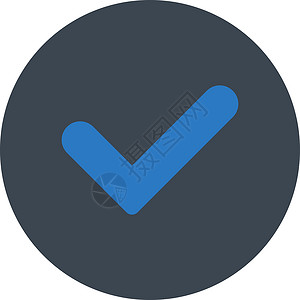 是平平平滑的蓝色圆色按钮投票标记复选验证字形成功图标协议背景图片