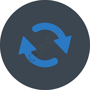 刷新平滑的平滑藍色圆环按钮回滚同步箭头交换蓝色下载交易图标回收导航背景图片