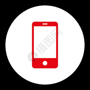 按键手机图标双环按键 调红色和白色展示图标电讯药片监视器电话屏幕电脑框架反应插画